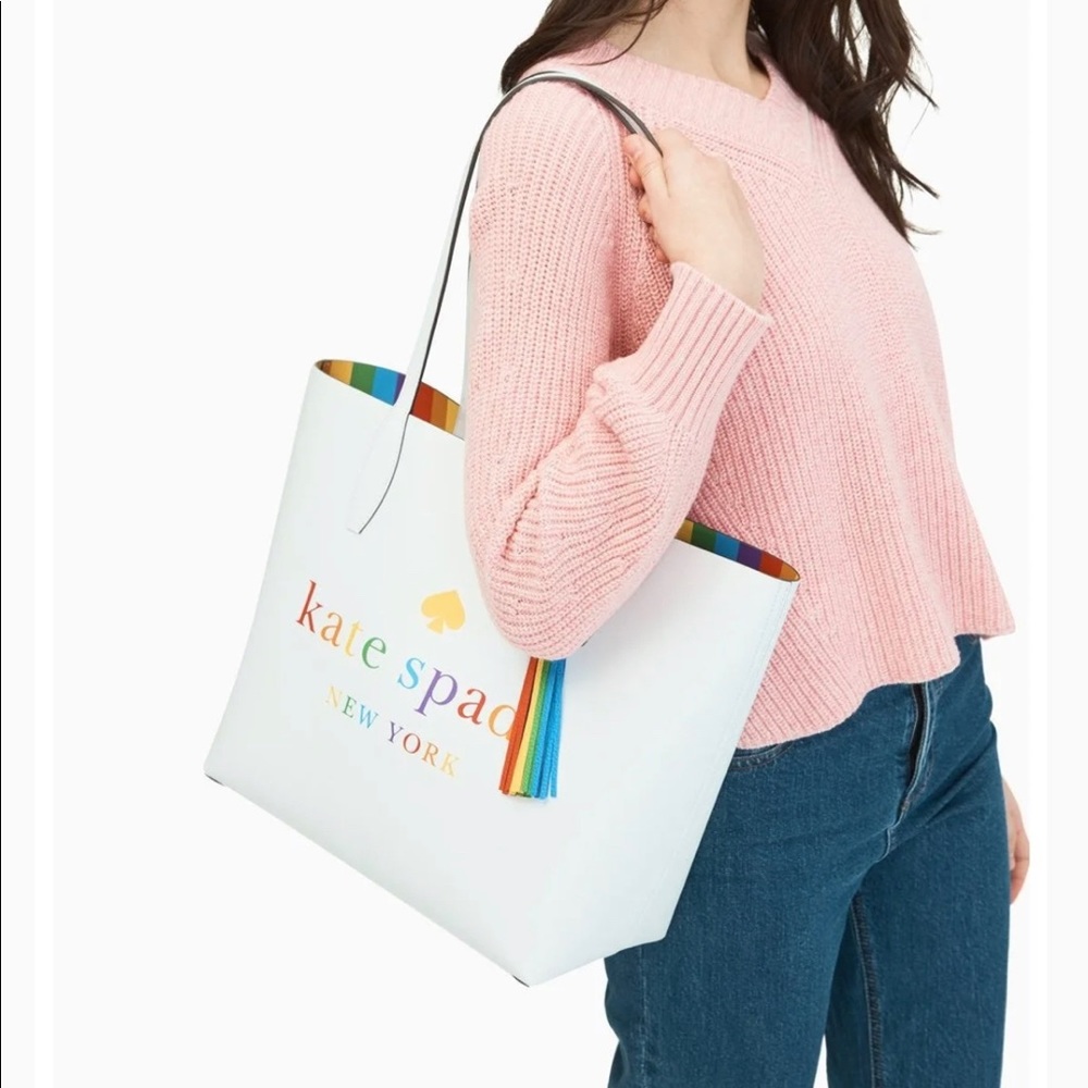 💯Kate Spade Rainbow Tote & Wristlet